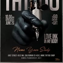 Flyer de evento de tatuagem